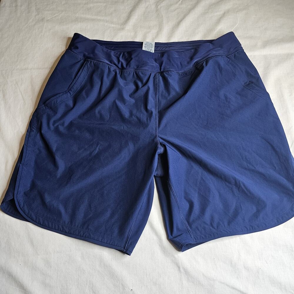 Lands’End Women’s Navy Blue Pull On Stretch Pockets Swim Shorts Sz 18